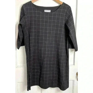 American Apparel A Line Black  with Lavender Check Lines Dress Size M/L